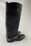 Golden Goose Black Tall Leather Pull On Riding Boots 36 / US 6