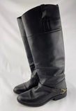 Golden Goose Black Tall Leather Pull On Riding Boots 36 / US 6