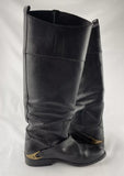 Golden Goose Black Tall Leather Pull On Riding Boots 36 / US 6