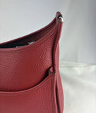 Hermes Red Clemence Leather Evelyne 33 C III GM Messenger Bag