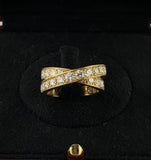 Cartier Nouvelle Vague Diamond Bypass Gold Ring 18k Yellow Gold Size 6