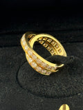 Cartier Nouvelle Vague Diamond Bypass Gold Ring 18k Yellow Gold Size 6