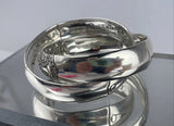 JOHN HARDY Sterling Silver Sapphire Bamboo Interlocking Wide Bangle Bracelet