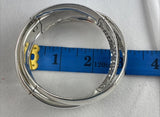 JOHN HARDY Sterling Silver Sapphire Bamboo Interlocking Wide Bangle Bracelet