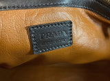 Prada St. Cocco Lucido Bauletto Handle Bag Crocodile Embossed Leather Brown