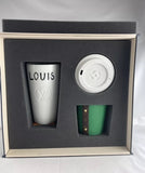 Louis Vuitton Travel Mug Cup Porcelain Coffee Tumbler Monogram Gift Set