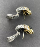 David Yurman 18K Gold Black Onyx Diamond Earrings