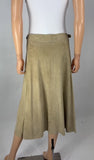 Ralph Lauren Tan Suede Wrap Skirt With Buckles Size 8 NEW