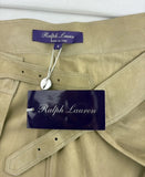 Ralph Lauren Tan Suede Wrap Skirt With Buckles Size 8 NEW
