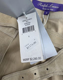 Ralph Lauren Tan Suede Wrap Skirt With Buckles Size 8 NEW