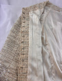 Mira Zwillinger Beige Tweed Sequin Trim Blazer Set Size M