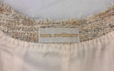 Mira Zwillinger Beige Tweed Sequin Trim Blazer Set Size M