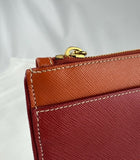 PRADA Tri-Color Saffiano Leather Zippered Portfolio Clutch Document Holder