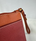 PRADA Tri-Color Saffiano Leather Zippered Portfolio Clutch Document Holder