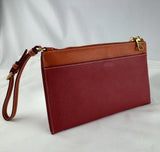 PRADA Tri-Color Saffiano Leather Zippered Portfolio Clutch Document Holder