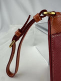 PRADA Tri-Color Saffiano Leather Zippered Portfolio Clutch Document Holder
