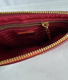 PRADA Tri-Color Saffiano Leather Zippered Portfolio Clutch Document Holder
