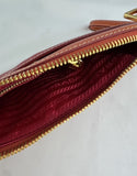 PRADA Tri-Color Saffiano Leather Zippered Portfolio Clutch Document Holder