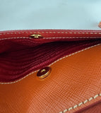 PRADA Tri-Color Saffiano Leather Zippered Portfolio Clutch Document Holder