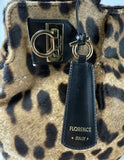 Salvatore Ferragamo Brown Animal Print Calf Hair Large Tote