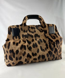 Salvatore Ferragamo Brown Animal Print Calf Hair Large Tote