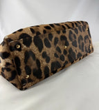 Salvatore Ferragamo Brown Animal Print Calf Hair Large Tote