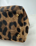 Salvatore Ferragamo Brown Animal Print Calf Hair Large Tote