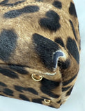Salvatore Ferragamo Brown Animal Print Calf Hair Large Tote