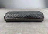 Judith Leiber Silver Sequin Hard Small Body Clutch comes w/ Strap