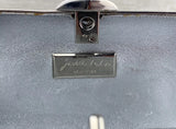 Judith Leiber Silver Sequin Hard Small Body Clutch comes w/ Strap