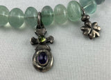 KARA VARIAN BAKER Sterling Silver Cross Charm Necklace Aquamarine Amethyst