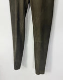Lafayette 148 Dark Green Suede Leather Slim Pants Size 4 NWT