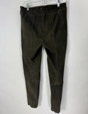 Lafayette 148 Dark Green Suede Leather Slim Pants Size 4 NWT