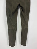 Lafayette 148 Dark Green Suede Leather Slim Pants Size 4 NWT