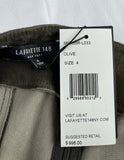 Lafayette 148 Dark Green Suede Leather Slim Pants Size 4 NWT