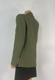 Veronica Beard Green Jacket With Pockets And Gold Buttons Size 8