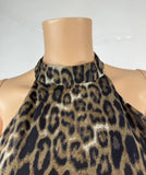 Nili Lotan Rebecca Silk Sleeveless Leopard Print Dress Size 6