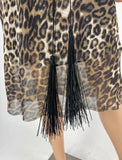 Nili Lotan Rebecca Silk Sleeveless Leopard Print Dress Size 6