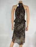 Nili Lotan Rebecca Silk Sleeveless Leopard Print Dress Size 6