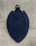 ALAIA Navy Blue Suede Mirror Clutch Evening Bag