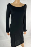 Yves Saint Laurent Black Scoop Long Sleeve Dress Womens Size Large