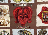 Hermes Persona Silk Scarf Artist Signed Loic Dubigeon