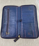 Henry Beguelin Large Navy Zip Around Wallet