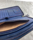Henry Beguelin Large Navy Zip Around Wallet