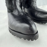 Vibram Gambite, Black Leather/Fur Tall Boots size 7.5