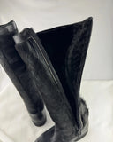 Vibram Gambite, Black Leather/Fur Tall Boots size 7.5
