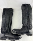 Vibram Gambite, Black Leather/Fur Tall Boots size 7.5