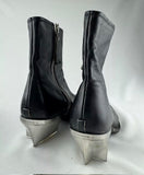 Golden Goose Star Black Leather Ankle Boots Size 37