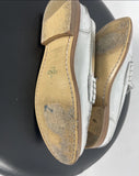 Fendi Vitello O'Lock Silver Leather Loafers Shoes 35