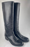 Fendi Black Leather Riding Boots With Alligator Trim Size 35